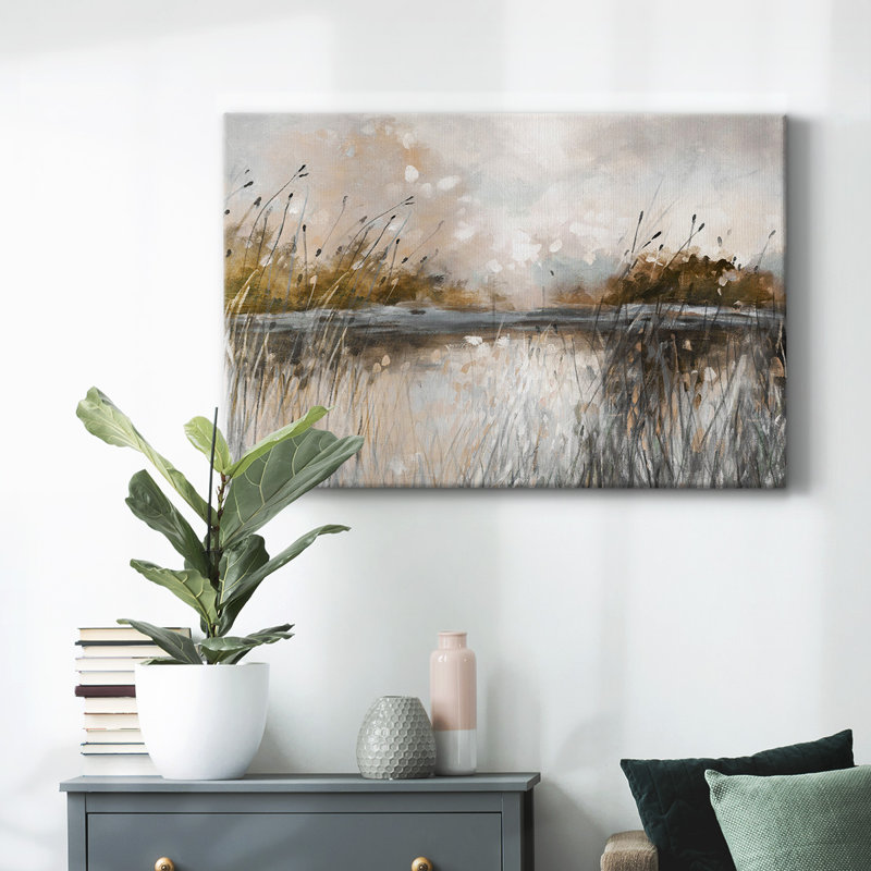 Vue sur le lac Honeybloom - Toile tendue avec châssis, H 32 po x l 48 po