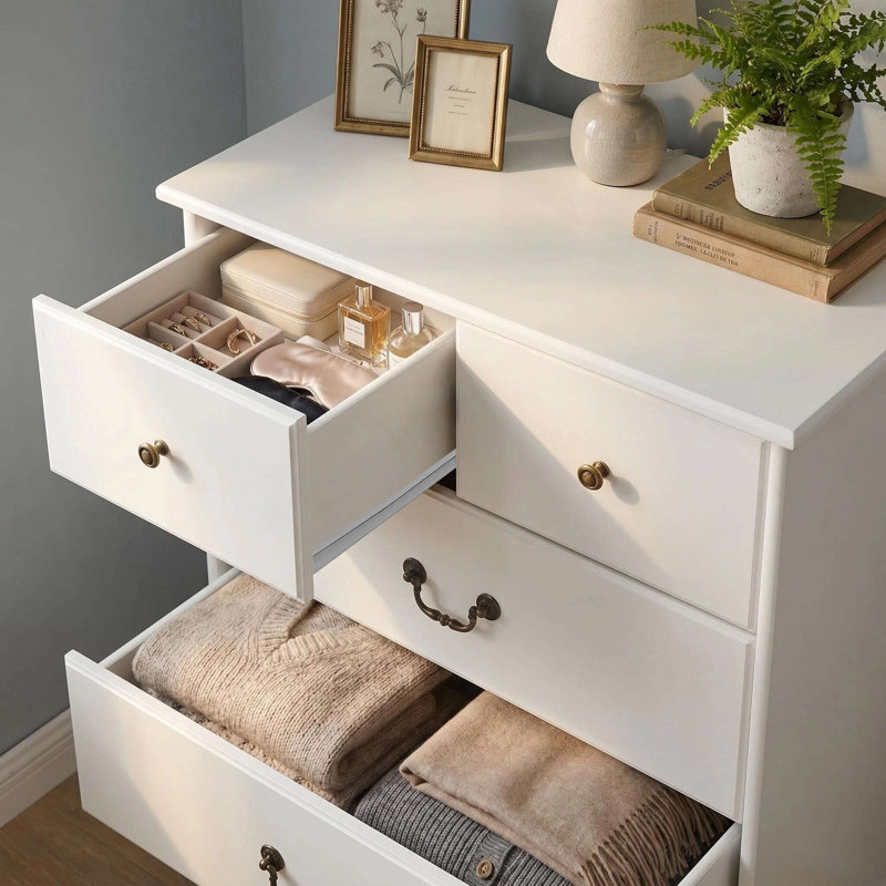 Commode 5 tiroirs Farmhouse pour chambre à coucher, commodes l 30 po et commode, rangement pour le salon, couloir, garde-robe