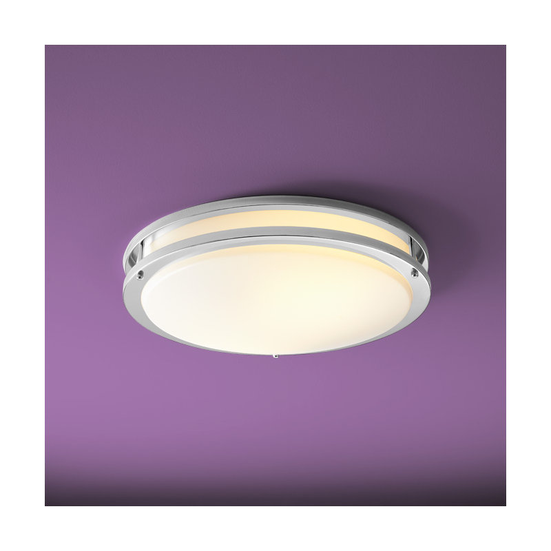 Paniagua Acrylic Flush Mount, Polished Chrome, 3.5" H x 10.5" W x 10.5" D