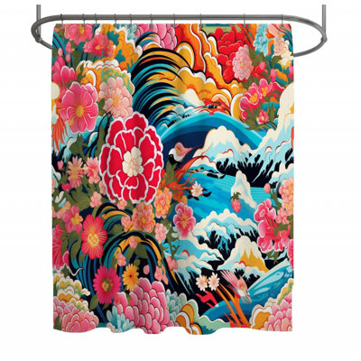 Japanese Shower Curtain -  traditional Bathroom Decor