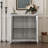 Sideboard Elegant With 2 Acrylic Mirrored Doors Sideboard And Buffet With Storage, Hollow-Carved Accent Cabinet Laminates And MDF Substrate, Spacious Space Adjustable Shelf, Living Room, Kitchen-1418219656