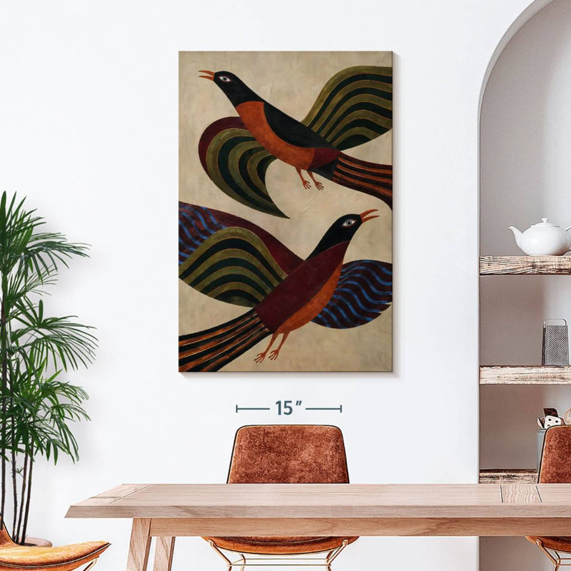 Patterned Bird Print, 45" H x 30" W