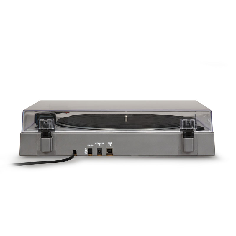Decorative Record Player, Silver/Charcoal
