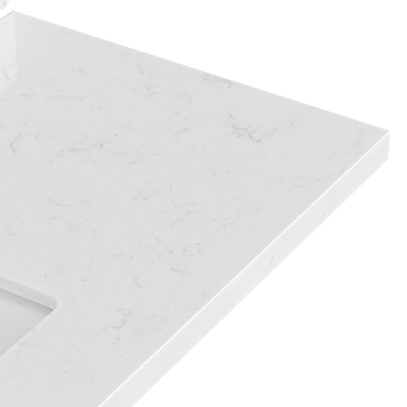 ARIEL Kelly 54 Single Sink Bathroom Vanity with Carrara Quartz Top, Oak
