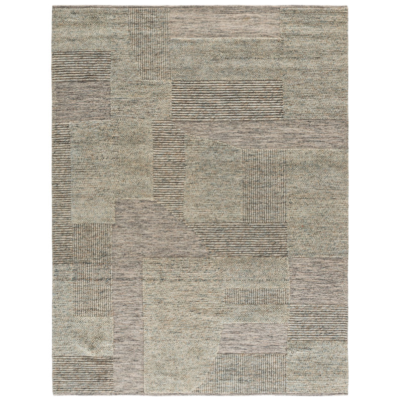 Natura 506 Hand Woven 80% Wool; 20% Cotton Geometric Shapes Rug, Rectangle 8' x 10'
