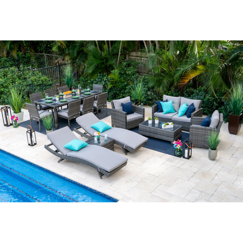 Bethena 14 - Person Patio Conversation Set with Cushions