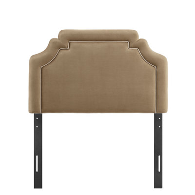 Magnolia Stain-Resistant Performance Velvet Twin Size Headboard In Taupe Almond