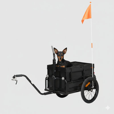 Bike Cargo Trailer, Bicycle Trailer Wagon Cart With Removable Storage Box, Quick Release 16" Wheels And Safe Reflectors, No Bottom