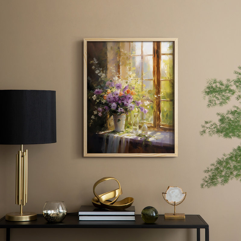 «FLORAL Series DCCL XXXVI», reproduction encadrée - bois massif, H 21 po x l 17 po, Naturel