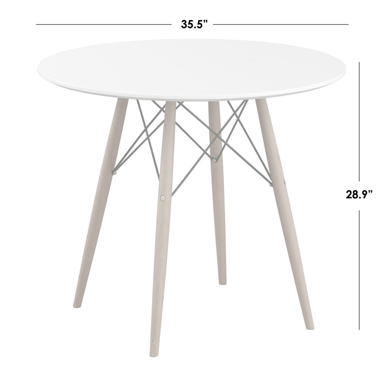 Ensemble de salle à manger Akaash, Blanc / Naturel, 5 pièces : 1 table, 4 chaises