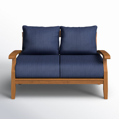 Summerton 54.25" Wide Outdoor Teak Loveseat with Cushions by Birch Lane