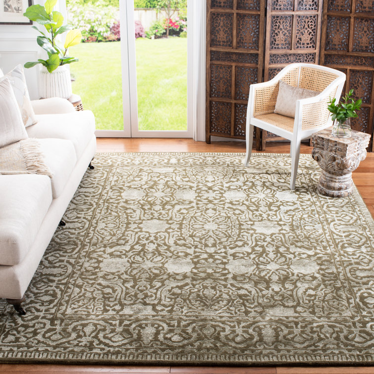 Braxtan Hand-Tufted Wool Sage Area Rug