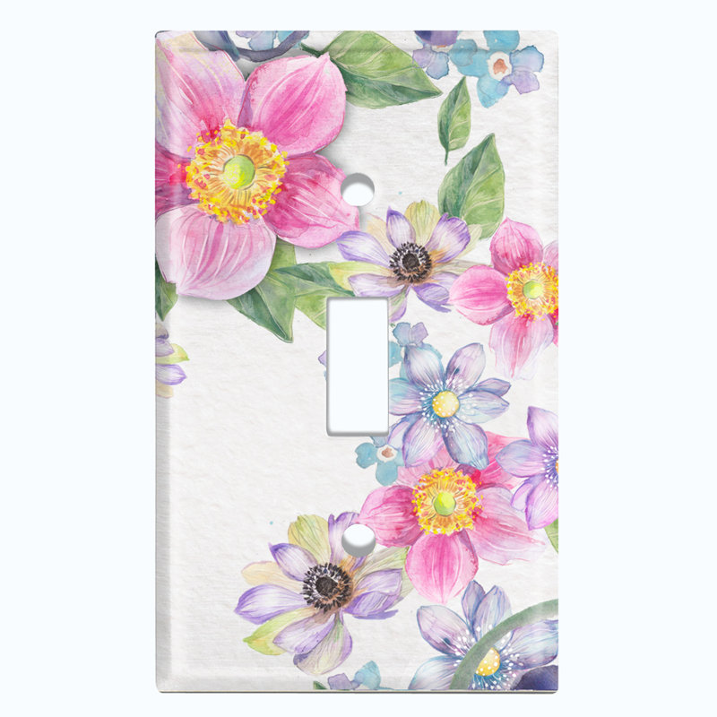 Patterned 1 - Gang Toggle Light Switch Standard Wall Plate