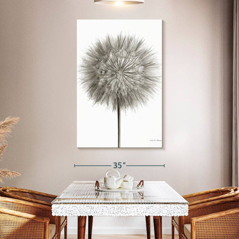 Dandelion Fluff On White, 51" H x 34" W