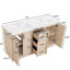 Meuble-lavabo double lavabo de 150 cm avec lavabo en SMC, 3 tiroirs et armoire avec tablette réglable, style ferme moderne, salle de bain principale