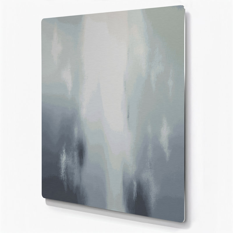 Art abstrait en métal sur fond bleu 38, H 20 po x l 24 po