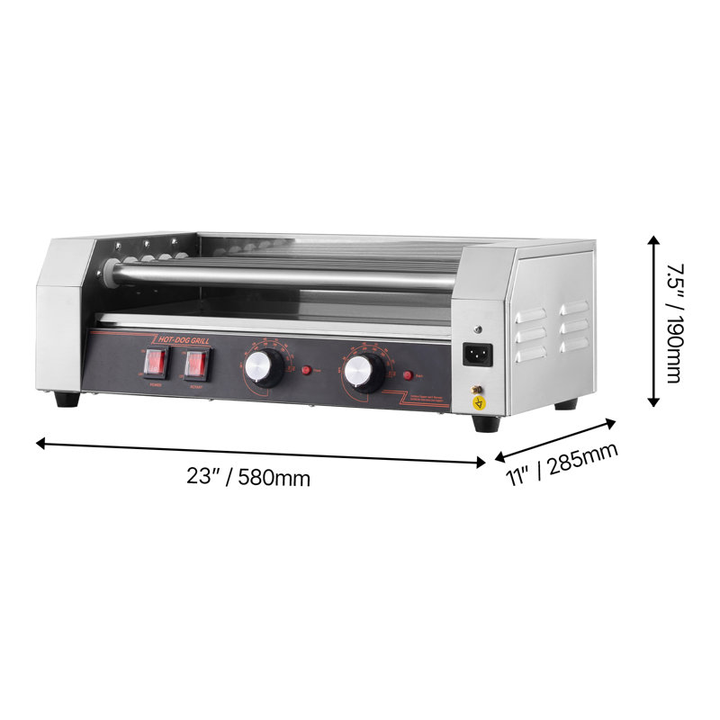 Cuiseur électrique à 5 saucisses pour barbecue à 5 rouleaux 750W Hot Dog