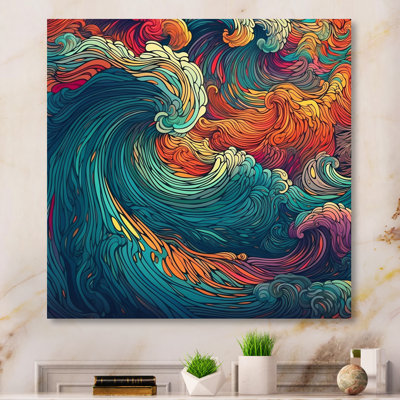 Exploring the Depths of Orange Marble II - Print on Canvas