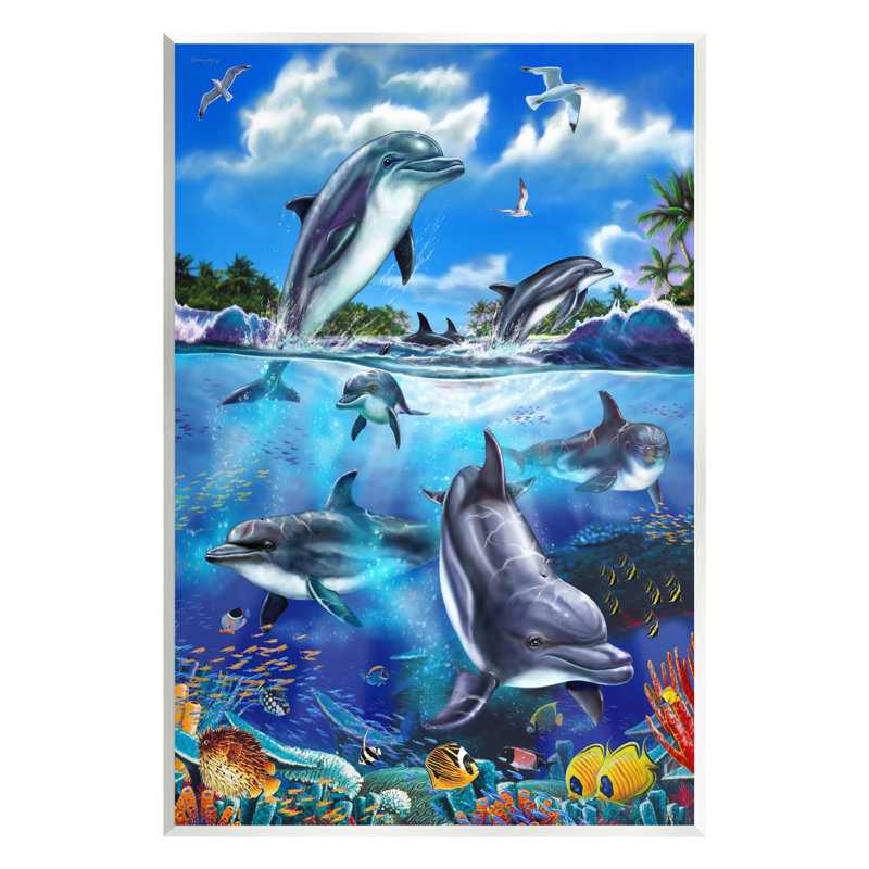 Au-486, estampe numérique de la vie sous-marine, Giclée encadrée noir minuit, H 14 po x l 11 po x P 1,5 po