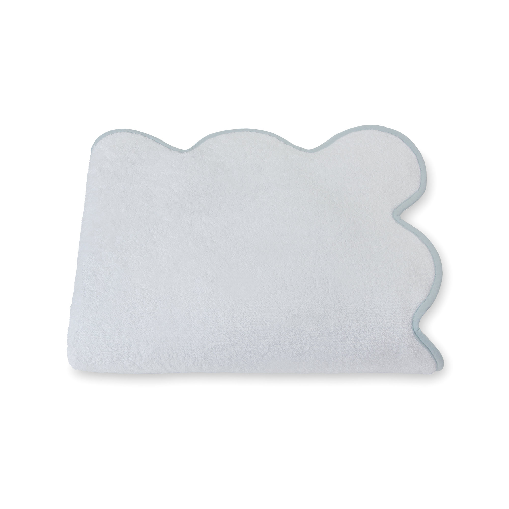 Charish Scalloped Bath Towel, White/Light Gray