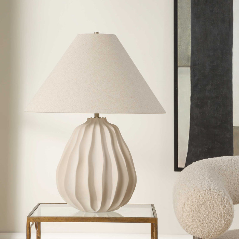 Uttermost Javary Matte Beige Table Lamp