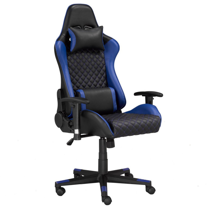 Fauteuil de jeu Violet, Noir / Bleu