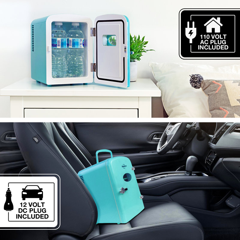 Aqua Green Compact Retro Mini Fridge for RVs