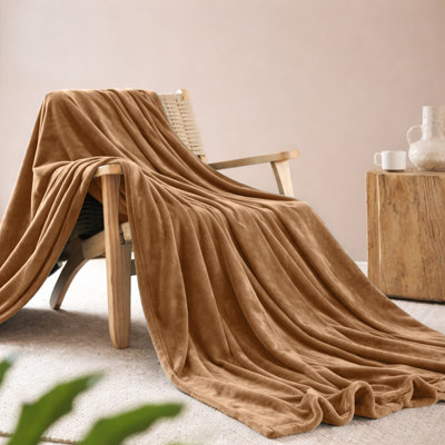 Double-Sided Mink Fleece Throw Blanket- Soft & Warm Bed Blanket