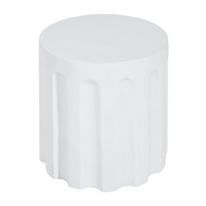 Table d'appoint d'extérieur en béton blanc