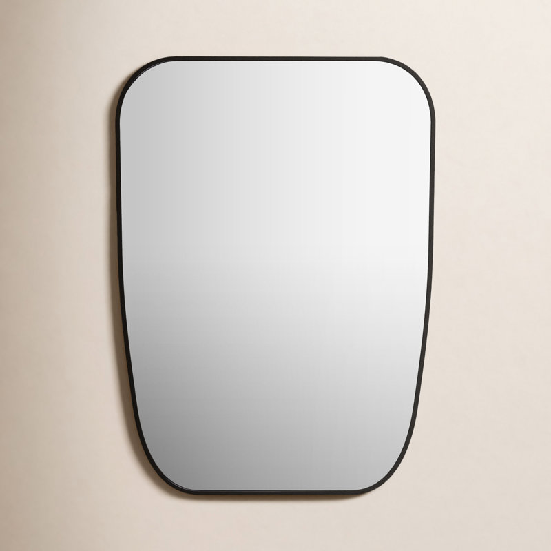 Sirona Metal Asymmetrical Wall Mirror, Black