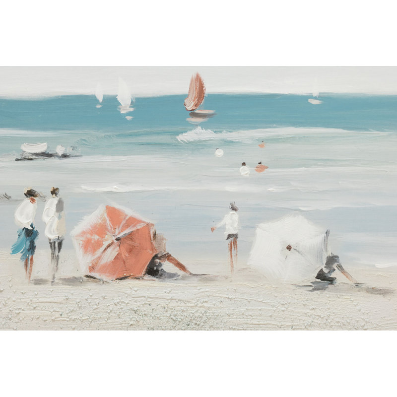 Hand -painted acrylic painting on the beach