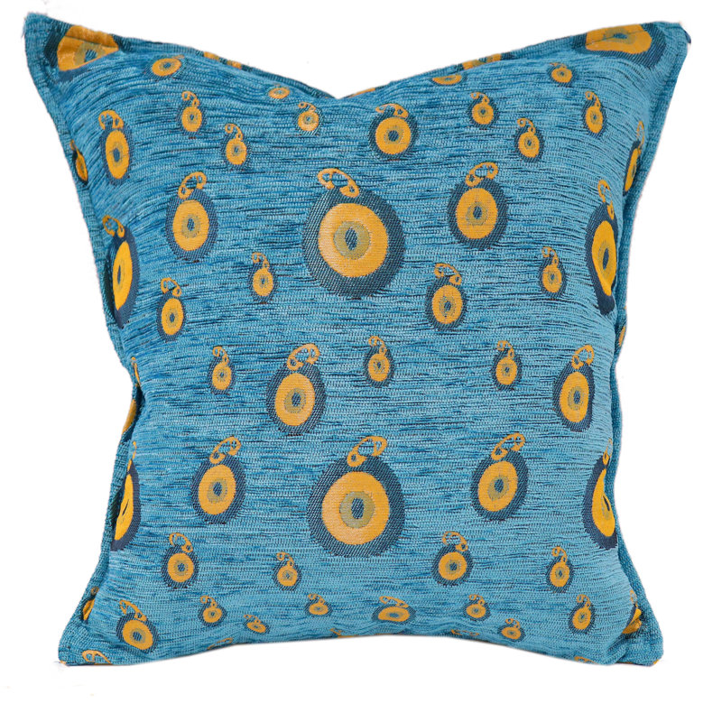 Rectangular Chenille Pillow Cover & Insert, Turquoise