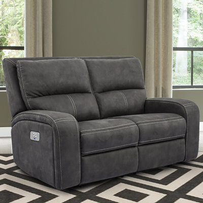 Amariona 63" Square Arm Reclining Loveseat by Lark Manor