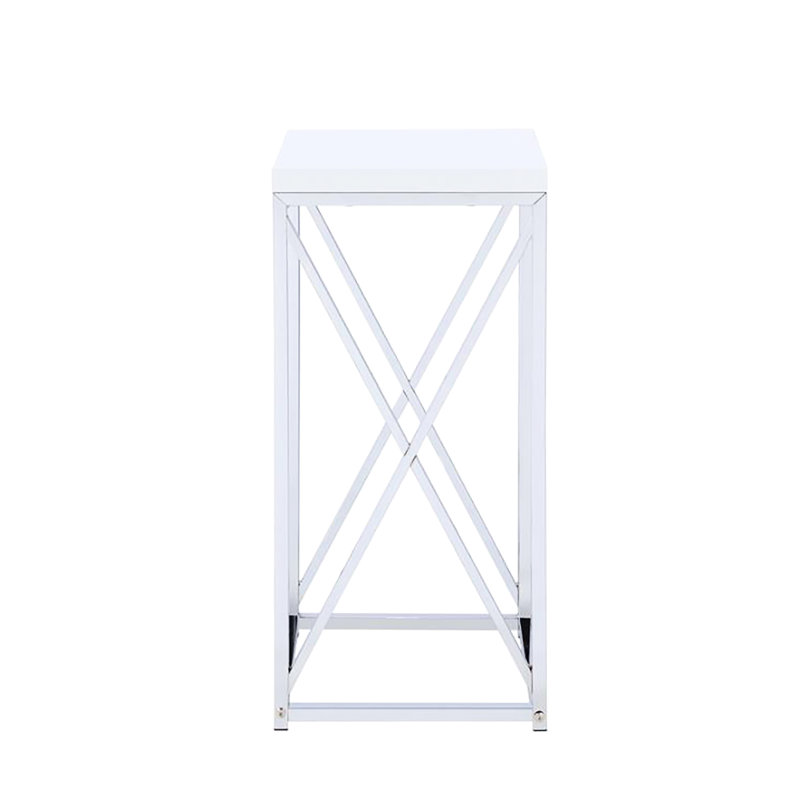 Blanc brillant et table d'appoint, idéal pour exposer des objets décoratifs