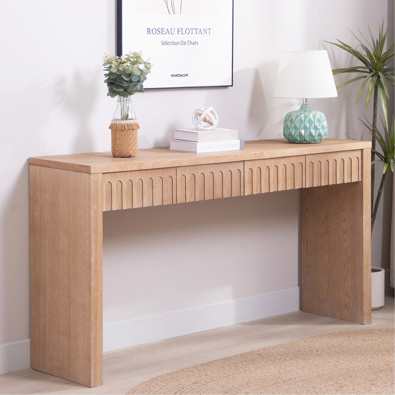 Console moderne avec 4 tiroirs - Table d'entrée de 59,2 po