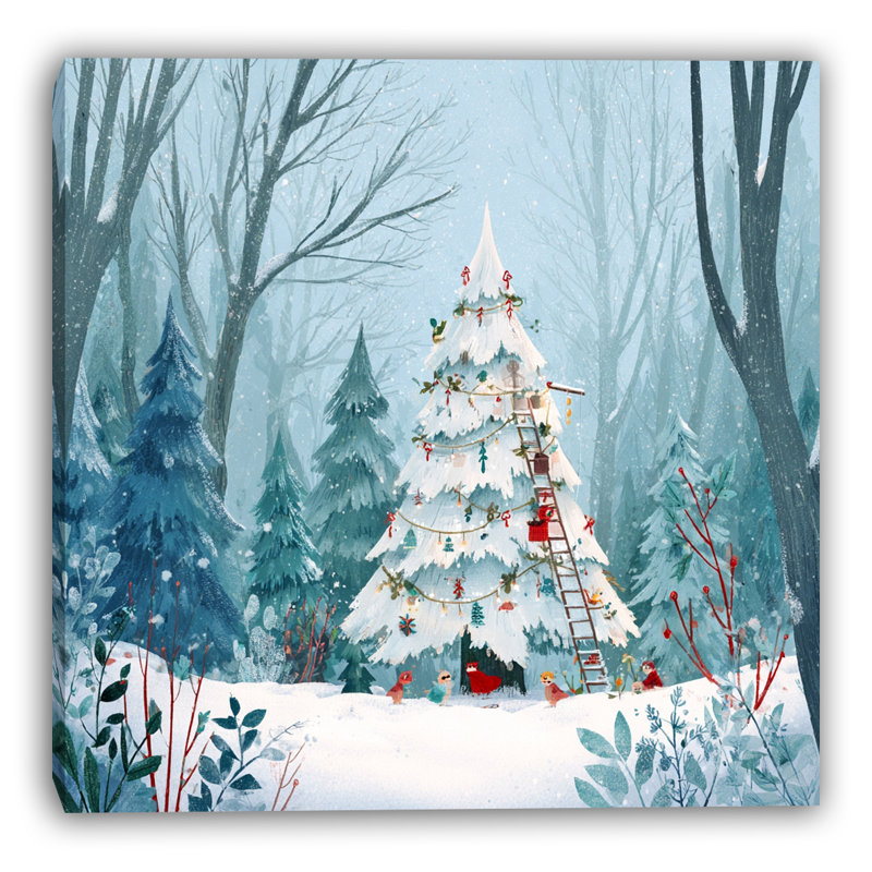 "Decorating the White Tree", art mural sur toile, H 40 po x l 40 po