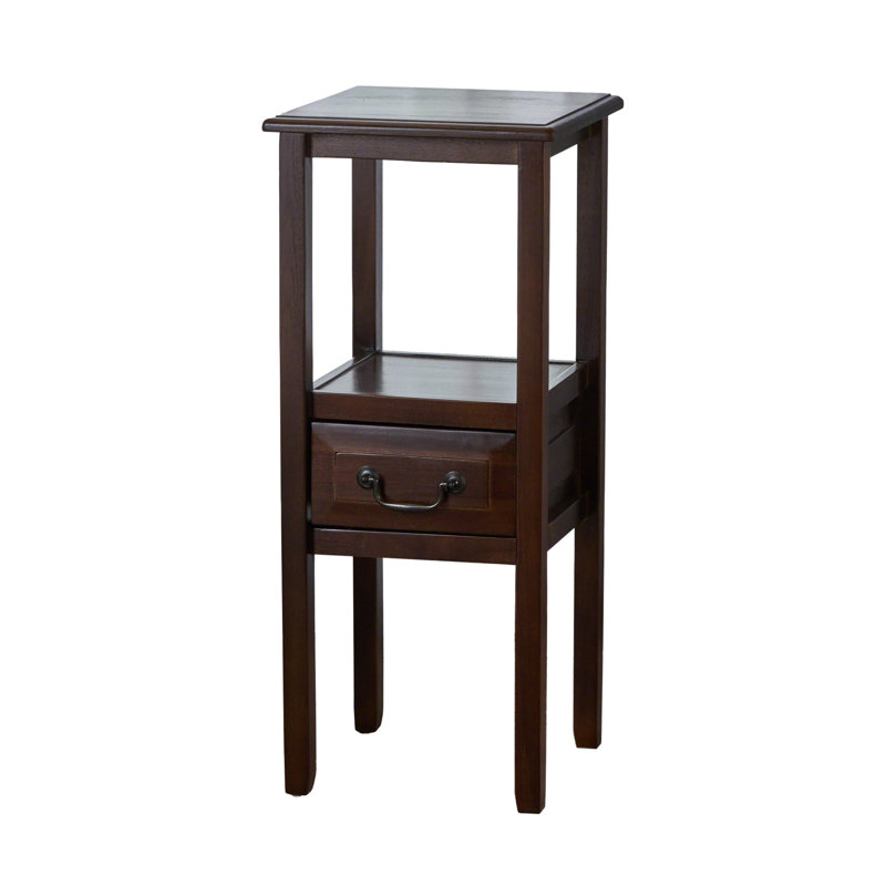 Pizarro Gilson End Table with Storage, Brown Mahogany