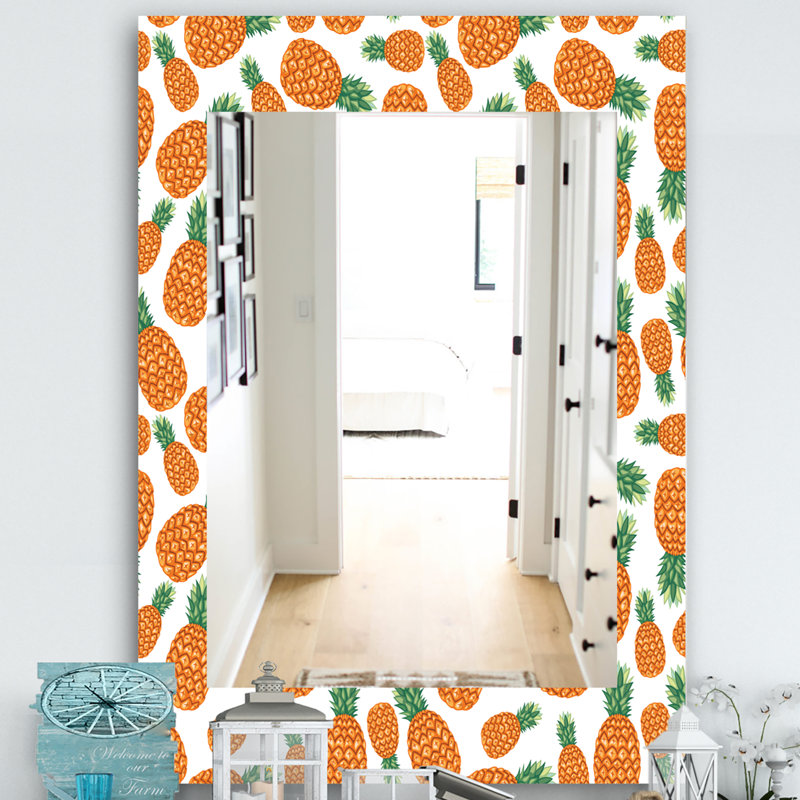 Miroir mural moderne avec cadre, H 24 po x l 32 po, Floral