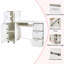 Table de manucure blanche avec prise de courant et USB, 3 tiroirs, 3 armoires, tablettes ouvertes, 8 roulettes, station de clou pour salon et maison-1400140098