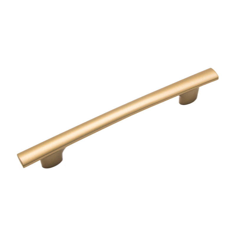 Poignée de meuble Heritage Designs Swell Bar Pull - Entraxe de 5-1/16 po - Laiton brossé - Quincaillerie de style transitionnel pour tiroirs et armoires