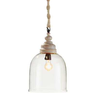 Luminaire suspendu en forme de cloche à 1 lumière avec accents de corde Bridgit
