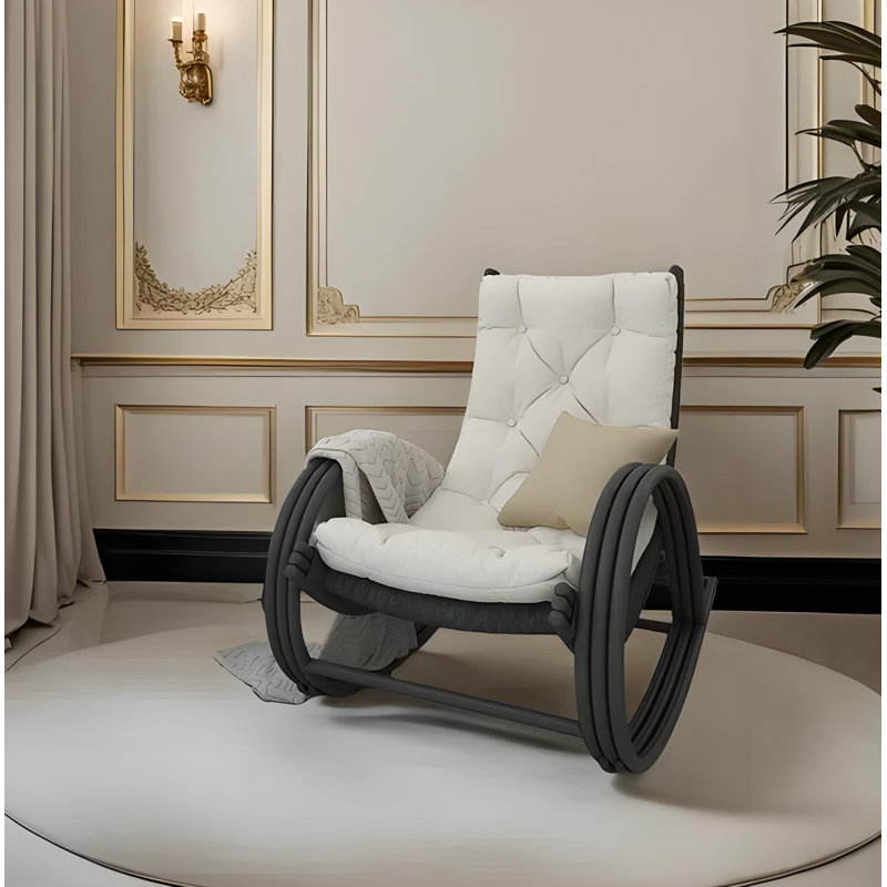 Fauteuil à bascule Creative Fashion, Noir / blanc cassé