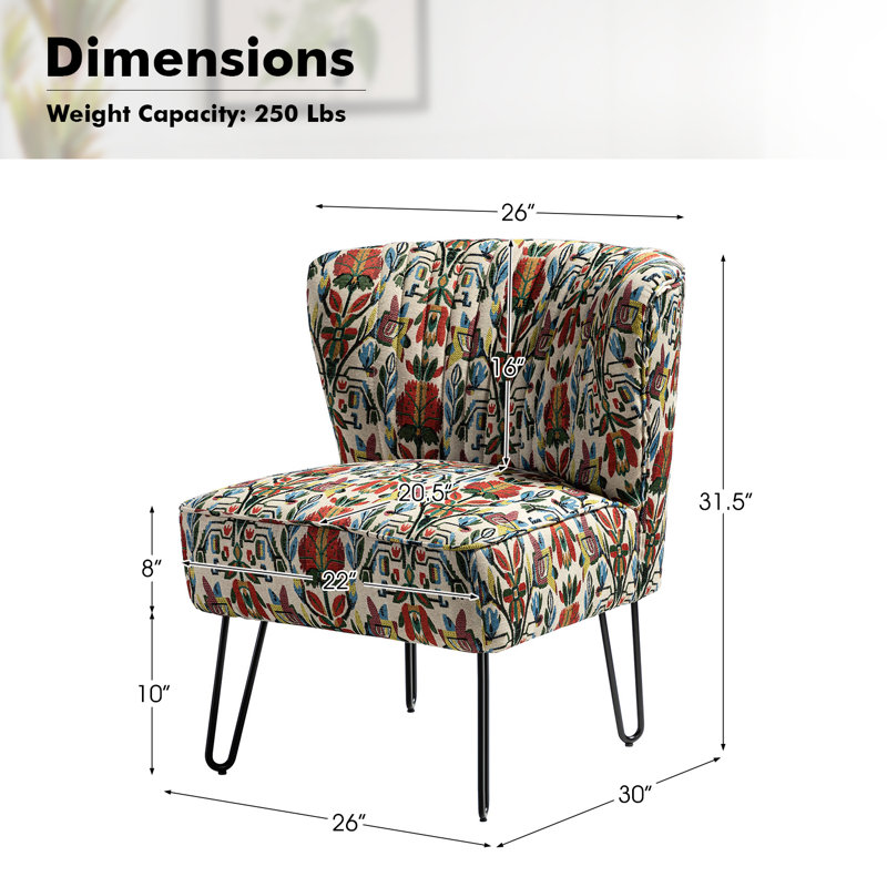 Chaise d'appoint en polyester de 26 po de large Gael