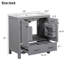 Meuble-lavabo gris de 30 po avec lavabo simple, meuble-lavabo sous-comptoir, armoire de rangement avec 2 portes et un tiroir, fermeture en douceur, rangement multifonctionnel, structure en bois massif