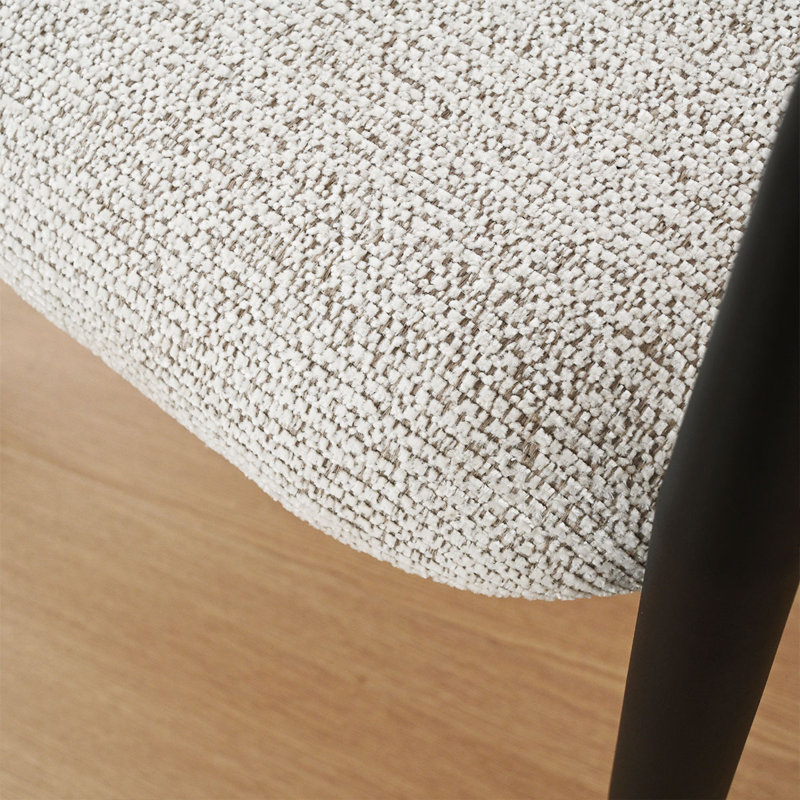 Fauteuils de salle à manger rembourrés avec structure en métal, Beige, 2