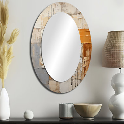 Abstraction I - Miroir mural moderne ovale