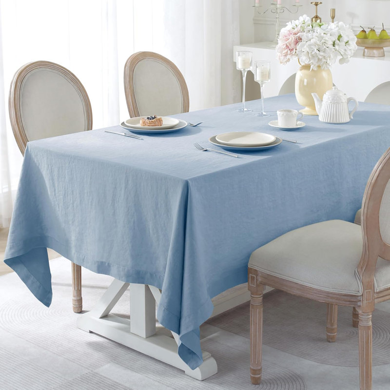 Nappe 100% lin français, Bleu, L 60 po x L 90 po