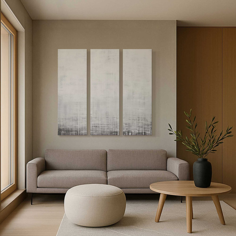 Impression sur toile Whiteout Rhythm II, H 48 po x l 48 po x P 1,25 po, Toile tendue, 3