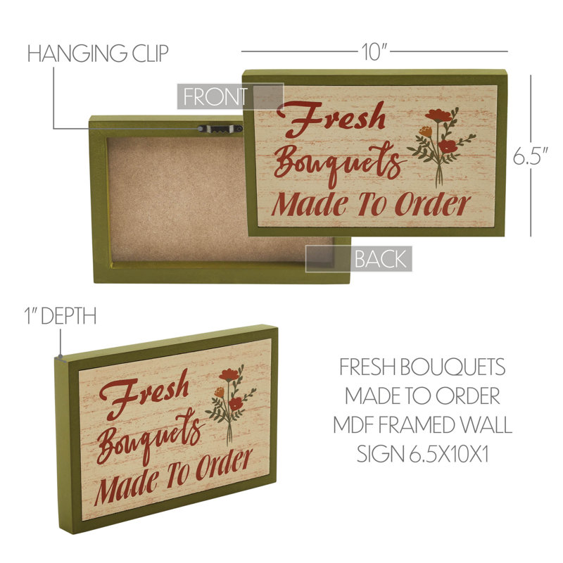Rustic Moss Green and Tan MDF Framed Wall Sign 6.5" x 10"