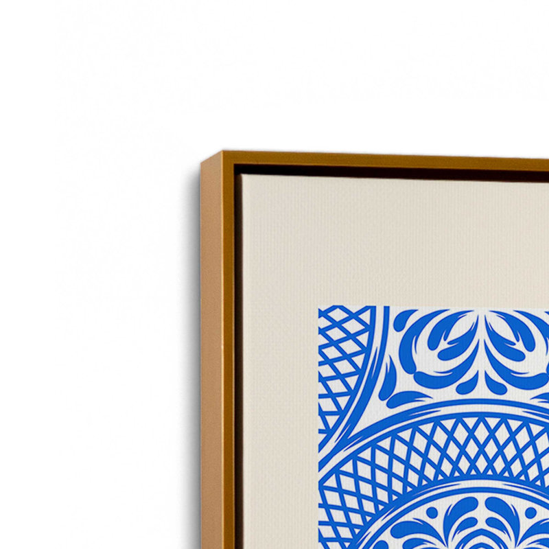 Impression sur toile dans un cadre marocain, H 18,75 po x l 12,75 po, Or poli